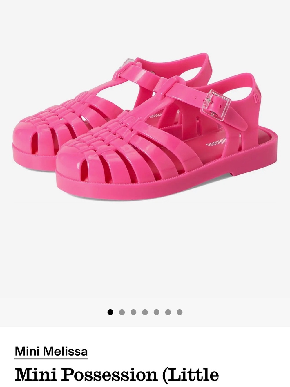 Mini Melissa Hot Pink Jelly Sandals with Buckle